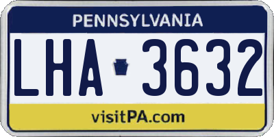 PA license plate LHA3632