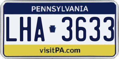 PA license plate LHA3633