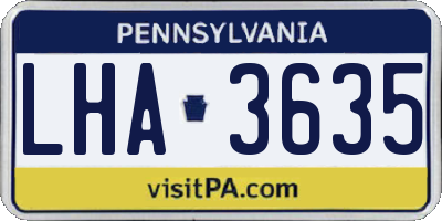 PA license plate LHA3635