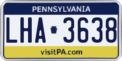PA license plate LHA3638