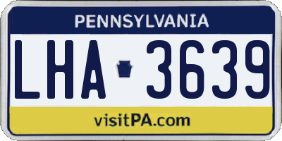 PA license plate LHA3639