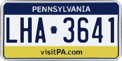 PA license plate LHA3641