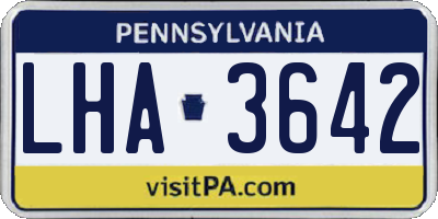 PA license plate LHA3642
