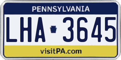 PA license plate LHA3645