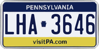 PA license plate LHA3646