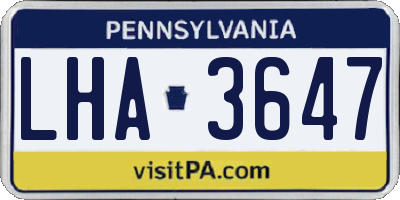 PA license plate LHA3647