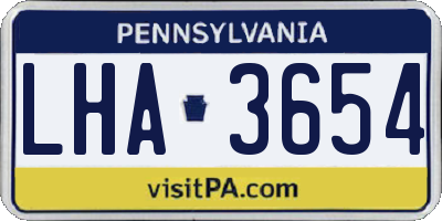PA license plate LHA3654