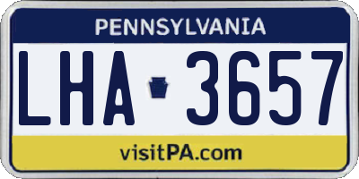 PA license plate LHA3657