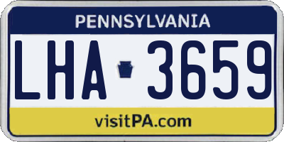 PA license plate LHA3659