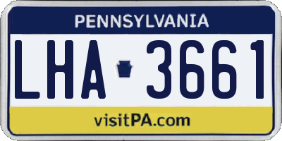 PA license plate LHA3661