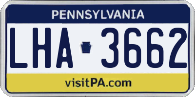PA license plate LHA3662