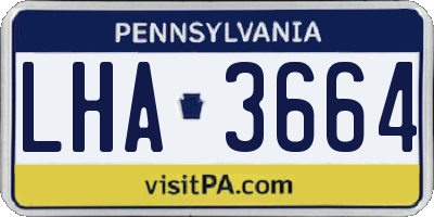 PA license plate LHA3664