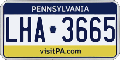 PA license plate LHA3665