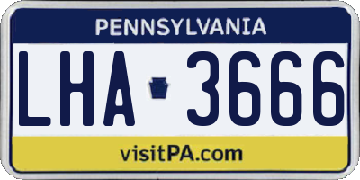 PA license plate LHA3666