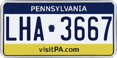 PA license plate LHA3667
