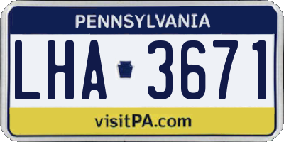 PA license plate LHA3671