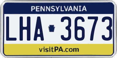 PA license plate LHA3673