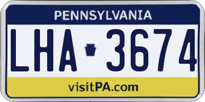 PA license plate LHA3674