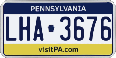 PA license plate LHA3676