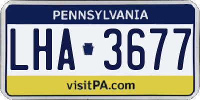 PA license plate LHA3677