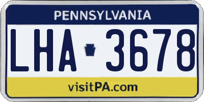 PA license plate LHA3678