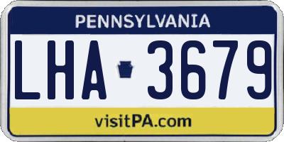 PA license plate LHA3679