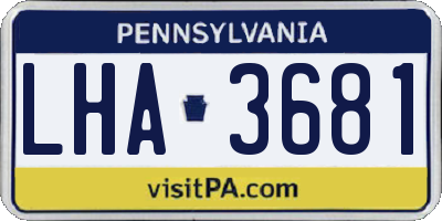 PA license plate LHA3681