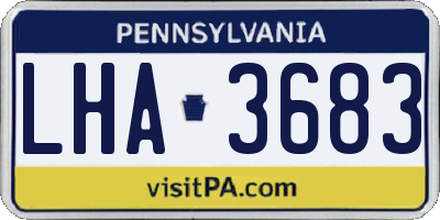 PA license plate LHA3683