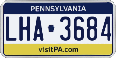 PA license plate LHA3684