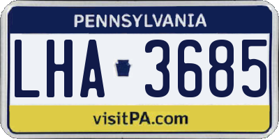 PA license plate LHA3685