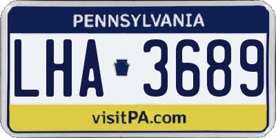 PA license plate LHA3689