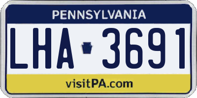 PA license plate LHA3691
