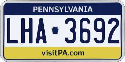 PA license plate LHA3692