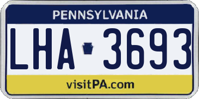 PA license plate LHA3693