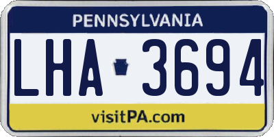 PA license plate LHA3694