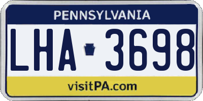 PA license plate LHA3698