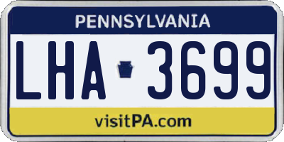 PA license plate LHA3699