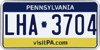 PA license plate LHA3704