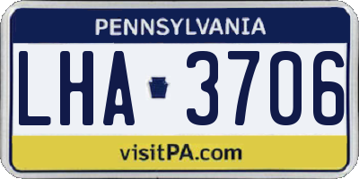 PA license plate LHA3706