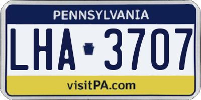 PA license plate LHA3707