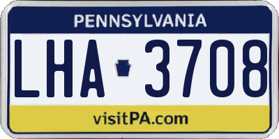 PA license plate LHA3708