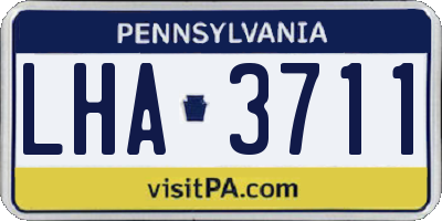 PA license plate LHA3711