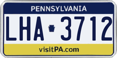 PA license plate LHA3712