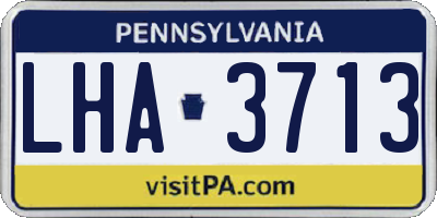 PA license plate LHA3713
