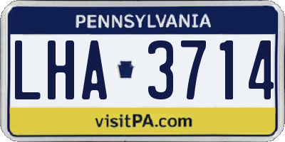 PA license plate LHA3714