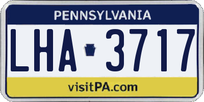 PA license plate LHA3717