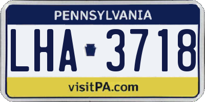 PA license plate LHA3718