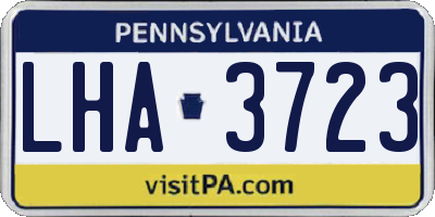 PA license plate LHA3723