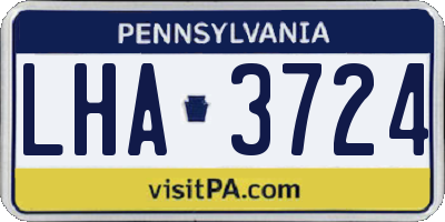 PA license plate LHA3724