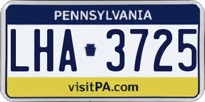 PA license plate LHA3725